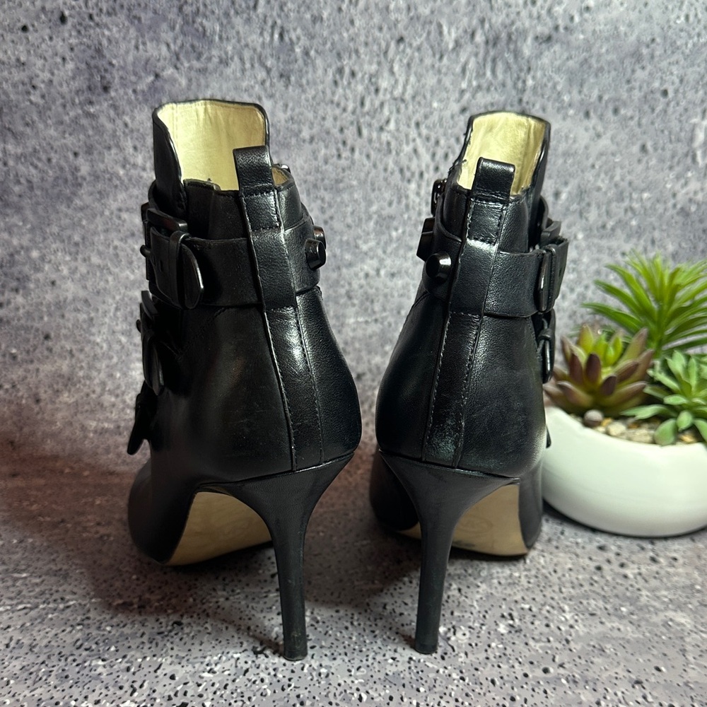 MICHAEL Michael Kors Black Peep-Toe Heeled Boots - Picture 4 of 6